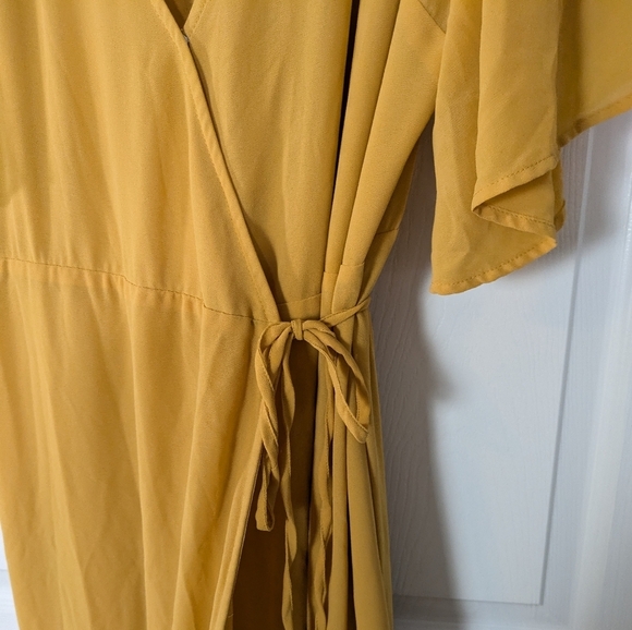 Baltic Born Ivy Maxi Length Mustard Yellow Flowy Wrap Dress Size XXXL / 3XL - Picture 7 of 12